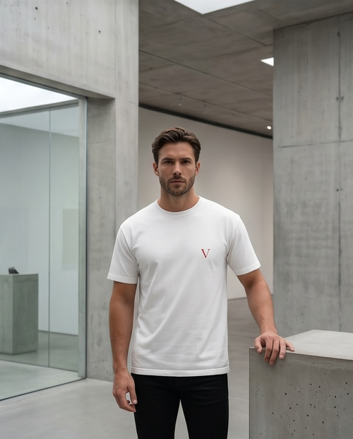 VELARO Core Backprint Tee – White (Unisex)