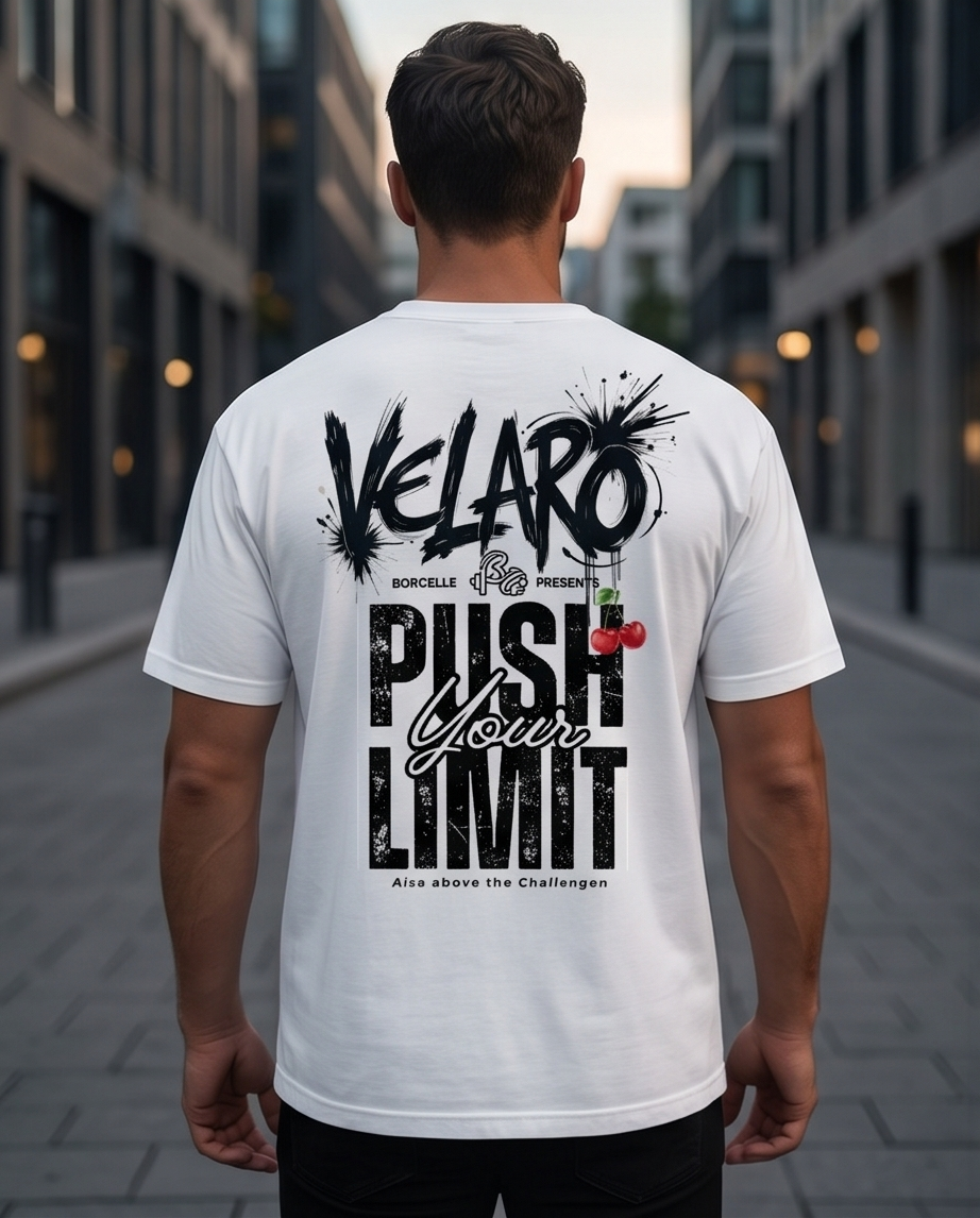 VELARO Core Backprint Tee – White (Unisex)